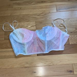 Rhinestone Bustier, Rainbow Gradient
